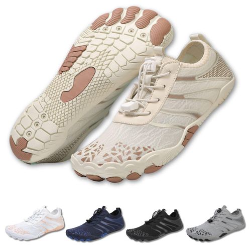 Barfußschuh DOTALES "Flowstep Barfußschuhe Damen & Herren Barfußschuhe", Kinder, Gr. 42, Normalschaft, beige (beige, braun), Synthetik, Textil, sportlich, Schuhe Barfußschuh Schnürschuh, Minimalschuhe