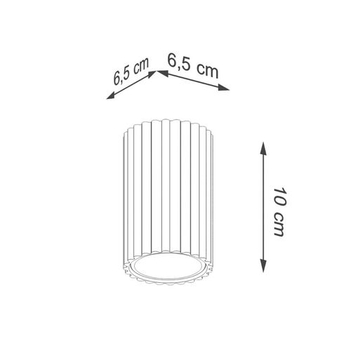 Deckenleuchte Karbon, weiß, Höhe 10 cm, Aluminium