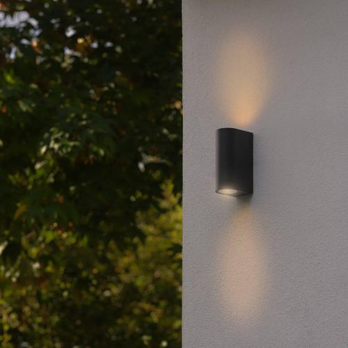 Außenwandleuchte Dion Double, schwarz, GU10, Aluminium, IP44