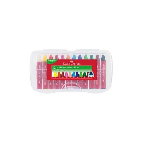 FABER-CASTELL Jumbo Wachsmalstifte farbsortiert, 12 St.