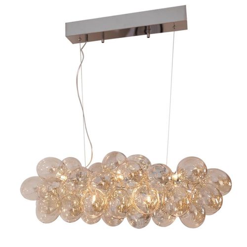 By Rydéns Hängeleuchte Gross , Chrom, Bernstein , Metall, Glas , 36x143x80 cm , Lampen & Leuchten, Innenbeleuchtung, Hängelampen, Esstischlampen