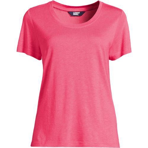 Shirt aus Leinenmix, Damen,  Pink, Leinen/Viskose, by Lands' End