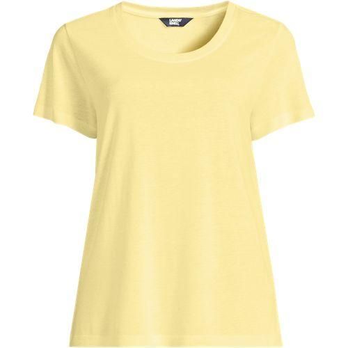 Shirt aus Leinenmix, Damen,  Gelb, Leinen/Viskose, by Lands' End