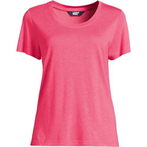 Shirt aus Leinenmix, Damen,  Pink, Leinen/Viskose, by Lands' End