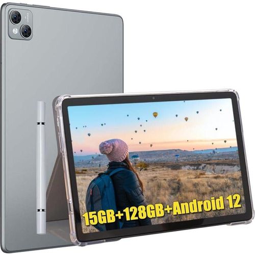 Tablet, 15GB RAM + 128GB ROM (TF 1TB) Octa-Core, Akku 8300mAh, 10.1 Pollici, Dual 4G LTE/SIM,Kamera 13MP+8MP, Android 12,GPS Gesichts-ID OTG Schwarz