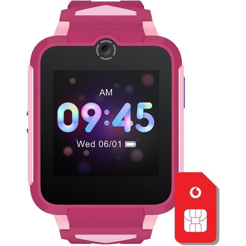 Movetime Watch MT42X mit Videoanrufs- & SOS-Funktion, Aktivitätstracker, inkl. Displayschutzglas, SIM-Karte 4G, IP65 - Pin