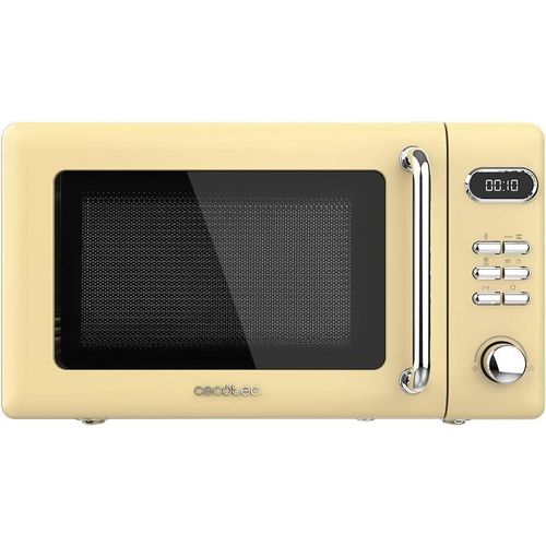 Mikrowelle mit Grill Proclean 5110 Retro Yellow, 700 W, 5 Stufen, Timer bis 60 Minuten, 8 Programme und Auftaumodus, Vintage-Design in Gelb