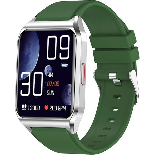 mit Pulsoximeter | Körperthermometer | großes Display von 1,69 Zoll | Smartwatch für Damen, kompatibel mit Android- und iOS-Telefonen, Silikonarmband