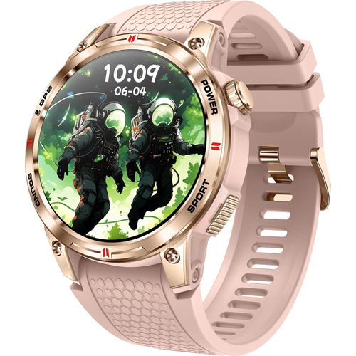 GPS Smartwatch Herren Damen Fitnessuhr mit Telefonfunktion, Fitnesstracker Schrittzähler, Militär Outdoor Uhr Kompass, Sportuhr mit Pulsuhr