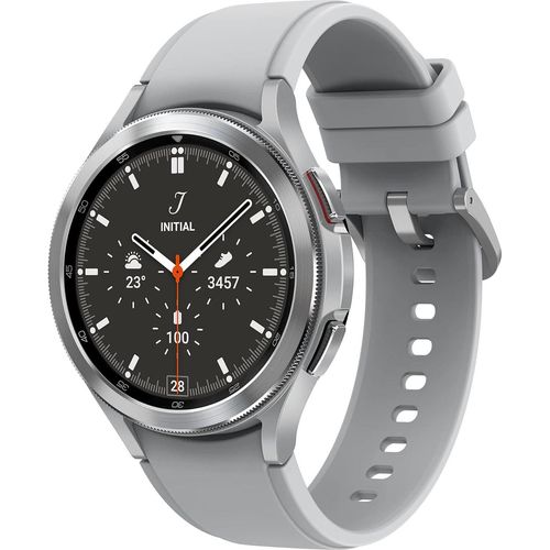 Samsung Galaxy Watch4 Classic 46mm, Silber, Bluetooth Smartwatch, Wear OS, rotierende Lünette, Fitness -Tracker (Deutsche Version)