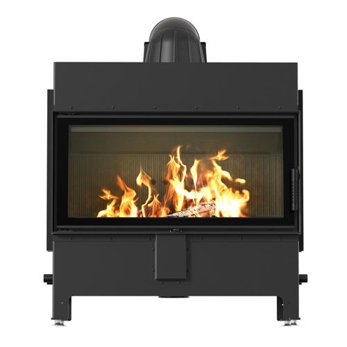 Kamineinsatz aus Stahl KRATKI LUCY 16 kW Ø 200 schwarz Verkleidung