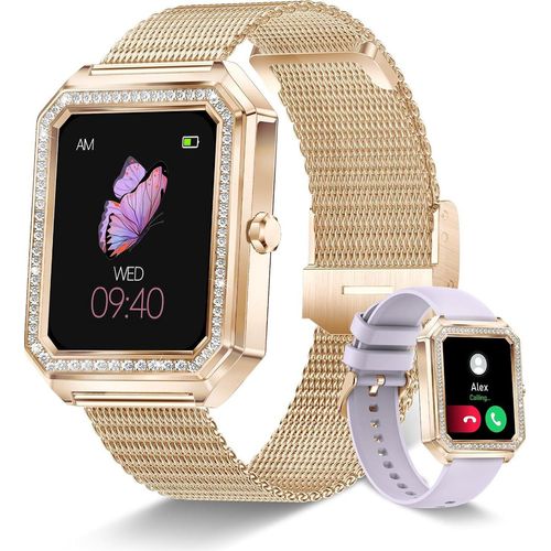 Colesma Damens Smartwatch -Telefonfunktion AI -Sprachassistent, Fitness -Uhren -Schrittzähler, Herzfrequenzmesser, Oximeter, Blutdruck 1,59 Zoll