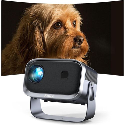 Projektor ± 360 ° Rotatable / Fernfokus Trapez -Korrektur Mini Jimveo 1080p Full HD 15000L WiFi6 Bluetooth unterstützt 4K -Heimkino 300 Zoll