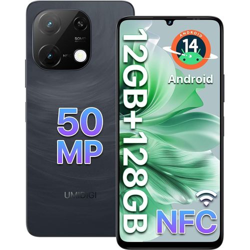 UmIdigi G9C Android 14 NFC-Smartphone (2024), 12 (6 + 6) + 128 GB, 90 Hz, 50 MP 8 MP Kamera, Bluetooth 5.4, Simlock-freies Mobiltelefon Mediatek Helio
