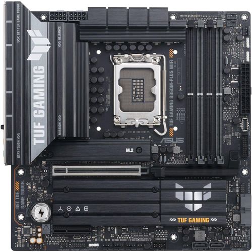 ASUS TUF GAMING B860M-PLUS WIFI - Motherboard - micro ATX - LGA1851-Sockel - B860 Chipsatz - USB-C 3.2 Gen 2x2, USB 3.2 Gen 2, USB 3.2 Gen 1, USB-C 3.2 Gen2 - 2.5 Gigabit LAN, Bluetooth, Wi-Fi 7 - Onboard-Grafik (CPU erforderlich)