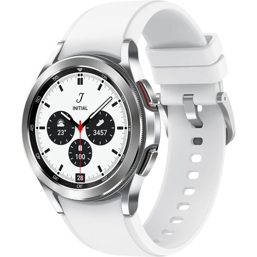 Samsung Galaxy Watch4 Classic 42mm LTE Smartwatch, rotierende Lünette, Verschleiß -Betriebssystem, Fitness -Tracker, Silber