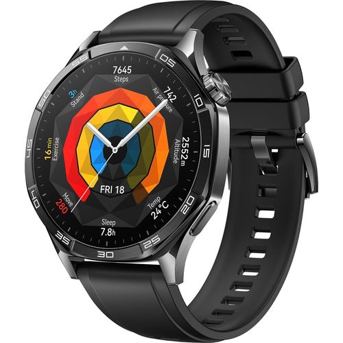 Huawei Watch GT 5 46mm Smartwatch, kunstvolles Design, fortschrittliche Lauf- und Fahrradfunktionen, Gesundheitsüberwachung, 14-tägige Batterie, iOS & Android-kompatibel, schwarz