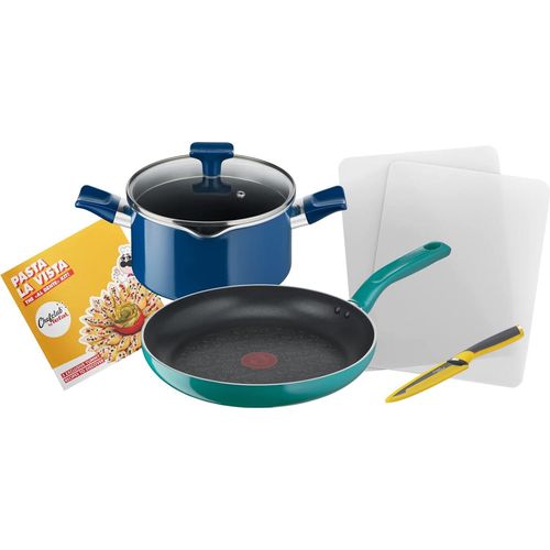 Pasta La Vista Kochgeschirr-Set,Titan-Antihaftbeschichtung,Thermosignal-Temperaturanzeige,sicheres Kochen,einfache Reinigung, geeignet Induktionsherde
