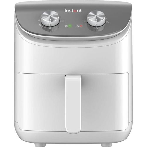 Heißluftfritteuse 3.8L Weiss, kleine kompakte Fritteuse, Antihaftbeschichtung, spülmaschinenfester Korb, kocht 2-4 Portionen, Timer mit Drehschalter