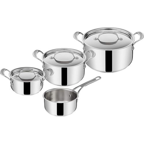 Cook's Classics E307S734 7-teiliges Edelstahl-Set, Auflaufform 16 / 20 / 24 cm mit Deckel 16 / 20 / 24 cm, Induktion, ofenfest