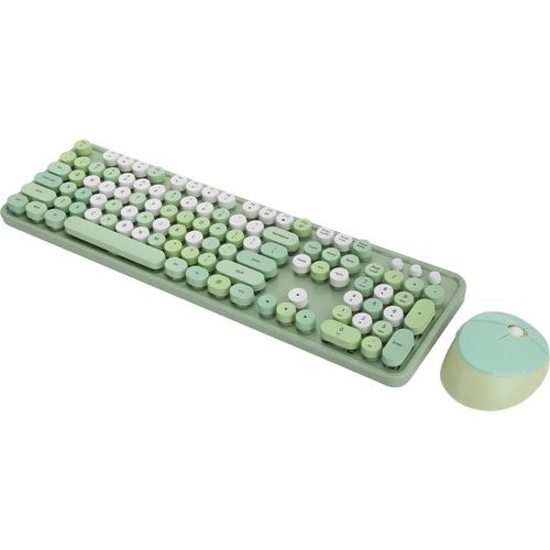 Tastatur- und Maussets, Retro-Tastatur und Maus-Mäuse, Süße Tastatur mit 104 Tasten Desktop Süße Tastatur für Computer(Grün)