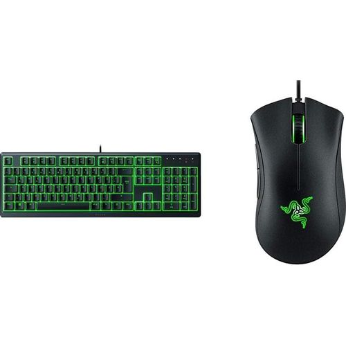 Tastatur Chroma RGB QWERTZ | DE-Layout, Schwarz & DeathAdder Essential (2021) - Essentielle Gaming-Maus mit optischem 6.400-DPI-Sensor Schwarz