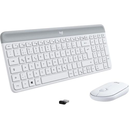 Tastatur-Maus-Set, 2.4 GHz Verbindung via Nano-USB-Empfänger, 10m Reichweite, 18-Monate Batterielaufzeit, PC/Laptop, Deutsches QWERTZ-Layout