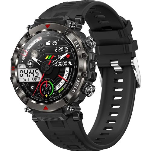 Smartwatch Herren mit Telefonfunktion, Fitnessuhr Männer mit Blutdruckmessung, wasserdichte Militäruhr, Schrittzähler, Outdoor-Smartwatch, taktisch