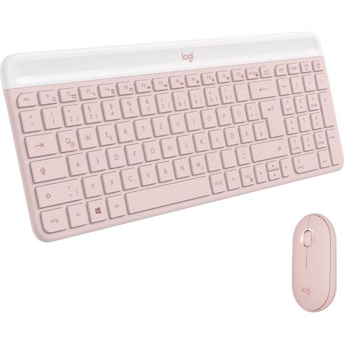 Tastatur-Maus-Set - Modernes, kompaktes Layout, Extrem leiser, 2,4-GHz-USB-Empfänger, Plug-n'Play-Konnektivität, Kompatibel mit Windows, Deutsches