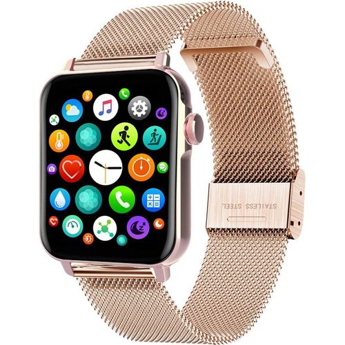 Smarty Fashion Fashion Pink Automatic Digital Watch mit Legierstahl -Gurt SW035G04, Pink, modern