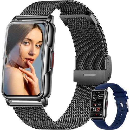 Smartwatch Damen 1,47 Zoll Armbanduhr mit IP68 wasserdicht mit zwei Wochen Standby SpO2 124 Trainingsmodi Herzfrequenz Schlafmonitor, Android iOS