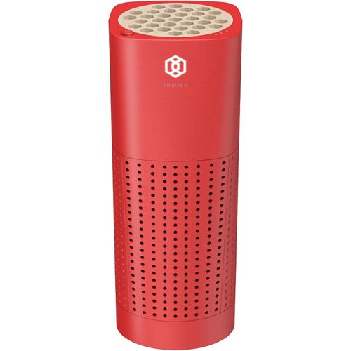 Luftreiniger mit Zypressenholzfilter, 4-Stufen-Filtration, echter H13-HEPA-Filter, USB-Anschluss 5 V für Auto, Schreibtisch und Büro, aus Korea (Rot)
