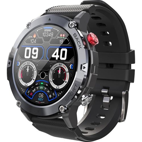Herren Smartwatch mit Telefonieren Fitnessuhr 20 Sportmodi Outdoor Sportuhr mit Blutdruckmessung Gesundheitsuhr Pulsuhr Wasserdicht IOS Android