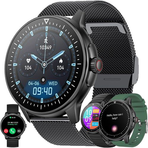 Damen-Smartwatch mit Telefonfunktion, 1,39 Zoll Touchscreen, IP68 wasserdicht, mit Blutdruckmessgerät, SpO2, 123 Sportmodi, mit Android iOS