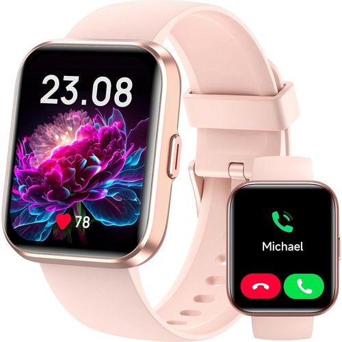 Damen, mit Telefonfunktion & Alexa, Fitnessuhr Sportuhr 100 Sportmodi & IP68, Herzfrequenz SpO2 Schlafmonitor, Schrittzähler