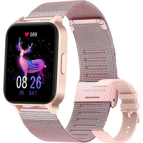 Smartwatch Damen,Fitness Tracker IP68 Wasserdicht mit Aktivitätstracker Schlafmonitor,Sportuhr Fitnessuhr Pulsuhren Schrittzähler Android IOS