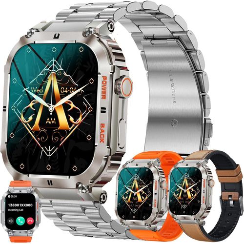 mit Telefonfunktion, HD-Sportuhr mit Bluetooth-Anrufen, Fitnessuhr mit Herzfrequenzmesser, Schlafmonitor, Schrittzähler, IP68 wasserdichte