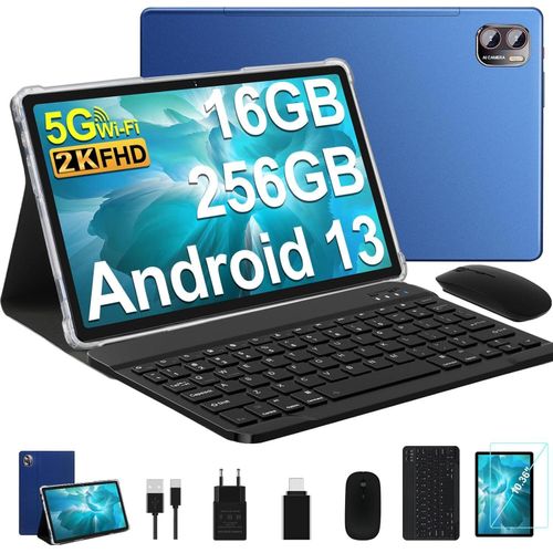 Tablet 10.36 Zoll Android 13 Tablet 2K Bildschirm Tablet 16GB RAM + 256GB ROM + TF 1TB / 2000 x 1200 Pixels / 5G WLAN / 8600 mAh/Tablet Blau