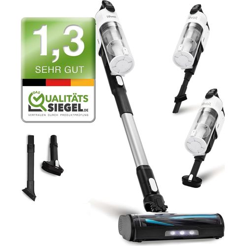 Staubsauger mit Tierhaardüse, Anti-Haarverheddern, max. 50 Minuten Laufzeit, 4-in-1-Wireless-Akku mit 99,9 % Filterleistung, beutelloser Akku