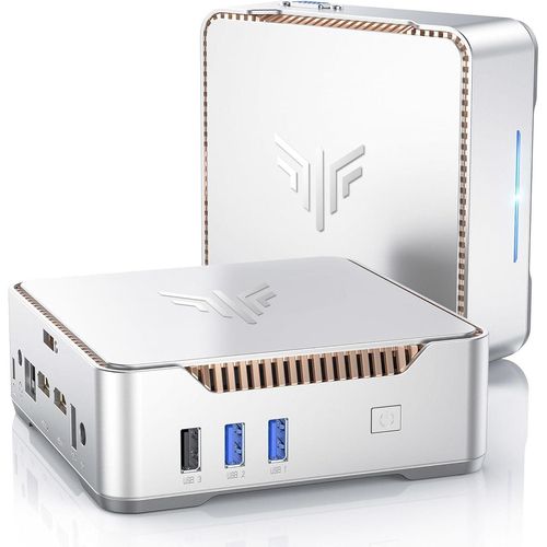 Mini-PC 16 GB RAM 512 GB M.2 SSD, Alder Lake-N95 (bis zu 3,4 GHz), W 11, 4K-UHD-Mini-Tower-PC mit drei Displays und VESA, 2X HDMI, Micro PC for Office