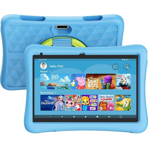 Tablet, 10 Zoll HD 5G WiFi6 Android 12 Tablets für Kinder, Quad Core 1.8Ghz, 2GB +32GB, 7000mAh Batterie, Kindersicherung Spiel Bildung Apps,