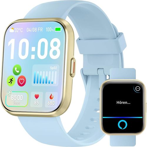 Smartwatch Herren mit Telefonfunktion,1.8'' Alexa eingebaute mit IP68 Wasserdicht,110+ Sportmodi, Schrittzähler Uhr mit Herzfrequenz/SpO2 Android iOS