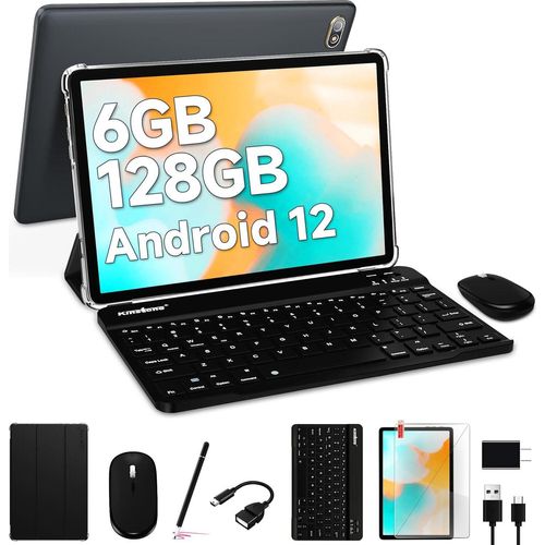 Tablet 10,1 inch Android 12,Tablet Computer 2 in 1 Octa Core MTK 8183,6GB RAM,128GB ROM,HD Display 1280x800,PC Tablet mit Tastatur,Maus,Tablet