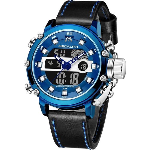 Herrenuhr Sportlich Militär Digitaluhr LED Groß Zifferblatt Uhren fur Männer Digital Analog Armbanduhr Herren Wasserdicht Stoppuhr Wecker Kalender