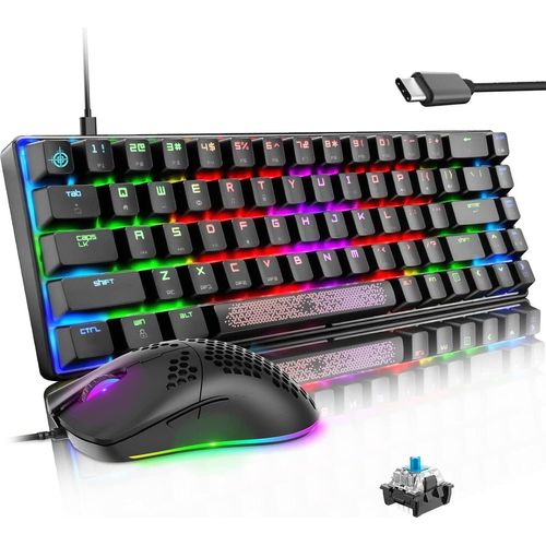 Gaming Maus und Tastatur Set mit Kabel 12000 DPI Beleuchtung led RGB handballenauflage typ c Gamer tastaturen ergonomische Maus für ps4 Laptop