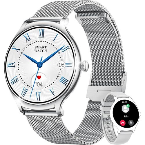 mit Telefonfunktion :HD-Bildschirm Smart Watch mit Pulsmesser Schlafmonitor Kalorienzähler Sportuhr IP67 Wasserdicht Fitness Tracker