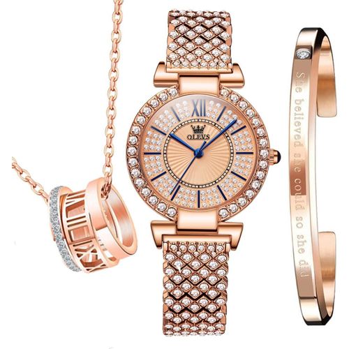 Damen-Armbanduhr, Roségold, Damen, schmal, dünn, Edelstahl, Uhren, modisch, wasserdicht