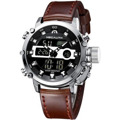 Herrenuhr Sportlich Militär Digitaluhr LED Groß Zifferblatt Uhren fur Männer Digital Analog Armbanduhr Herren Wasserdicht Stoppuhr Wecker Kalender