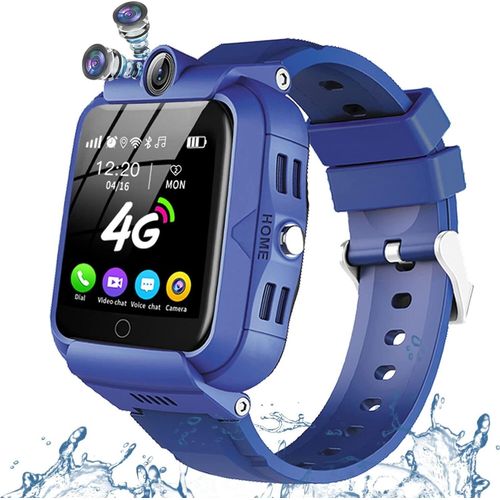 Kinder Intelligente Schrittzähler Smartwatch (1,54 Zoll, Andriod iOS), mit WiFi,SMS,Anruf, Sprach&Video Chat, Bluetooth,Wecker,Lehrplan