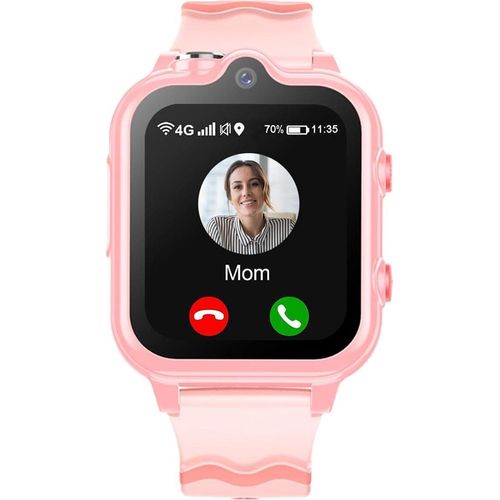 Kinder-Smartwatch mit GPS und Telefon 4G mit WiFi, Videoanruf, SOS-Schulmodus, Vibrationsbenachrichtigung, wasserdicht, für Kinder(pink)